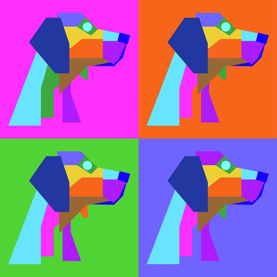Pop Art Cool Dog Geometric Wpap Style Digital Art