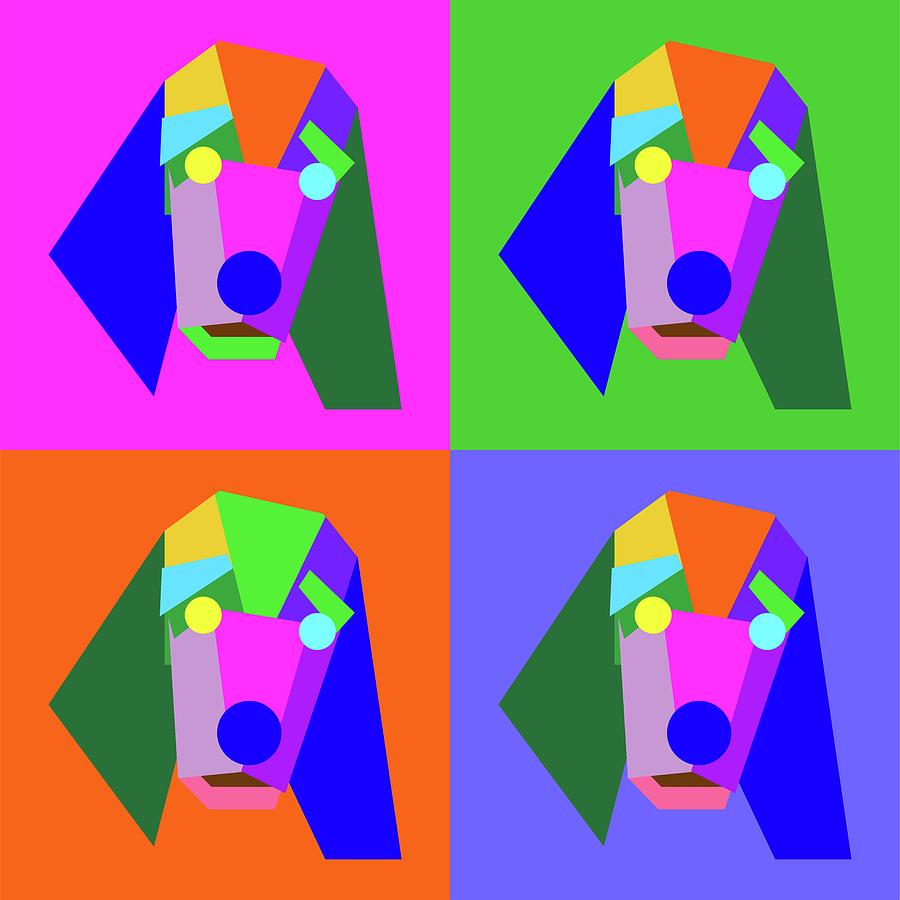 Pop Art Dog Puppy Geometric Wpap Style Digital Art