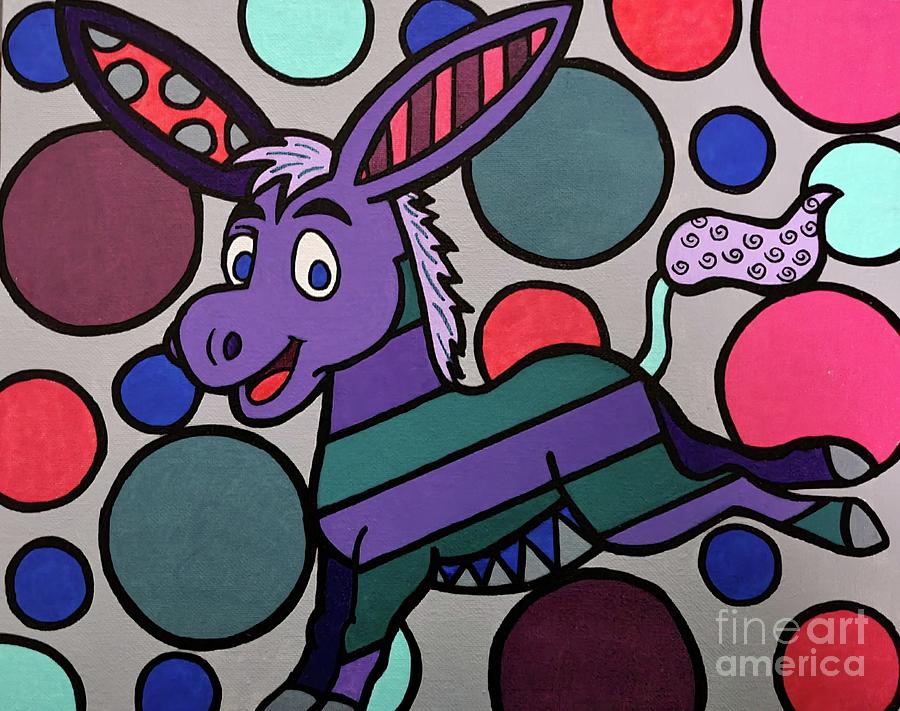 Booty the Pop Art Donkey Painting by Elena Pratt