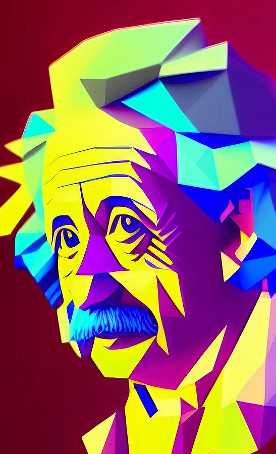 Albert Einstein Pop Art Genius 07 Digital Art By Gerald Pfister