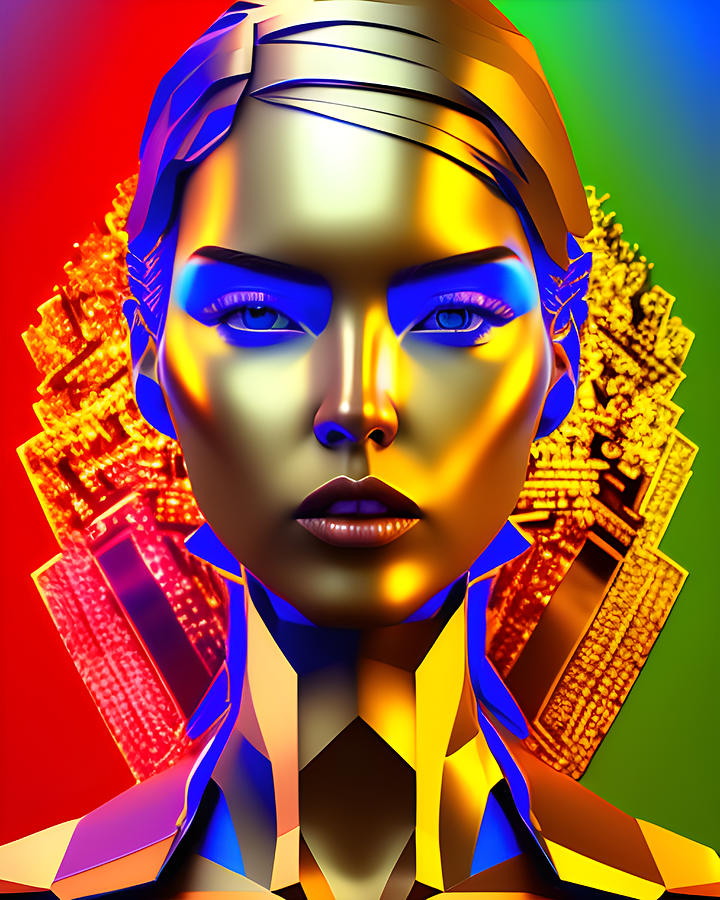 Pop Art Gold Edition Woman Face #4 Digital Art by Marco Lermer - Fine ...