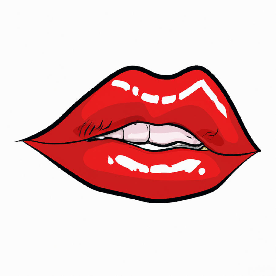 Pop Art Lips In Red Digital Art By Dan Twyman Fine Art America   Pop Art Lips In Red Dan Twyman 