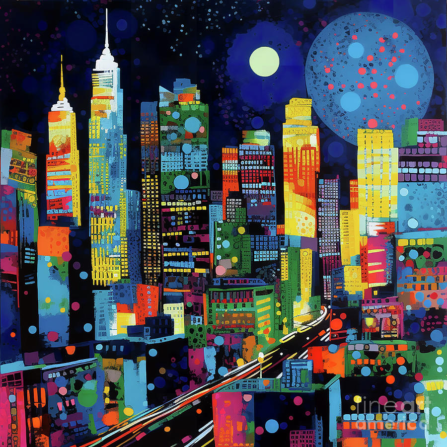 Pop Art New York By Night 4 Digital Art by Ray Heere - Fine Art America