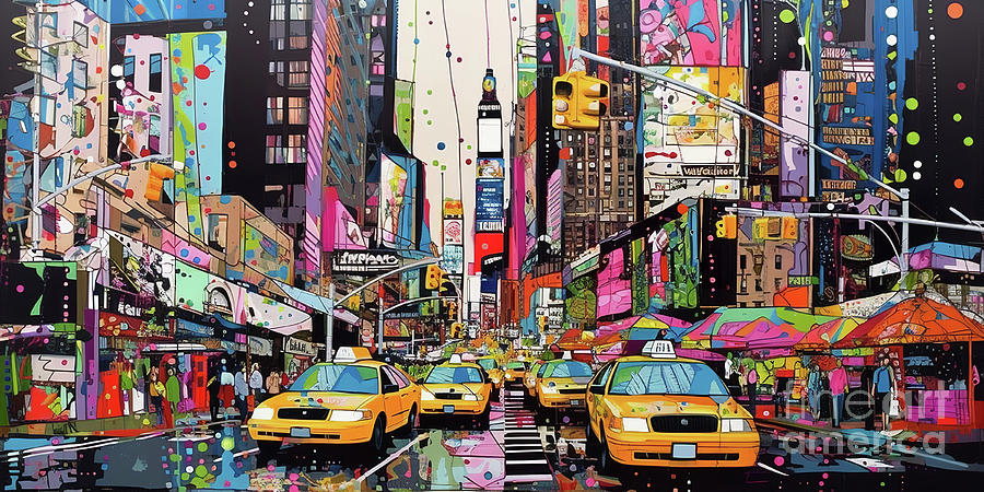 Pop Art New York Color 5 Digital Art by Ray Heere - Pixels