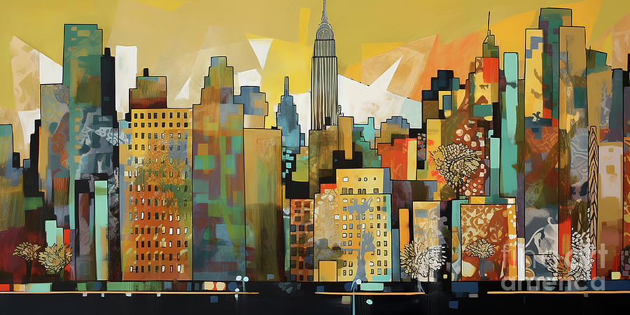 Pop Art New York Gold 8 Digital Art by Ray Heere - Pixels