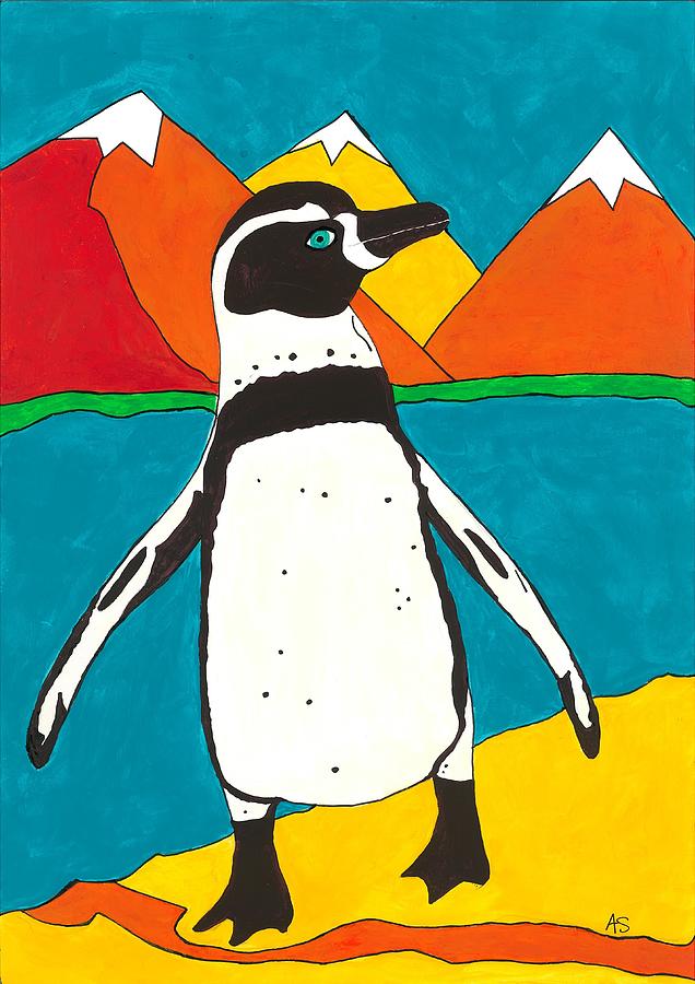 Pop Art Penguin Painting by Andrea Shavick - Fine Art America