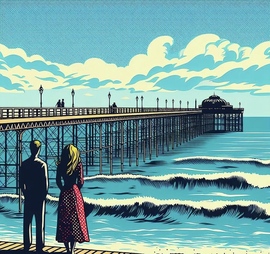 Pier Digital Art - Pop art pier by Andy Plumb