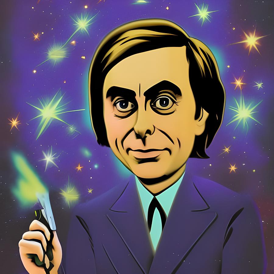 Pop art portrait of Carl Sagan Digital Art by Brandway - Fine Art America