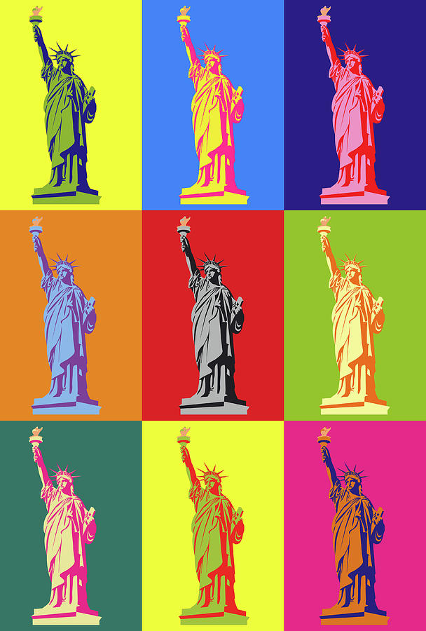 Pop Art Statue of Liberty Painting by Unknown