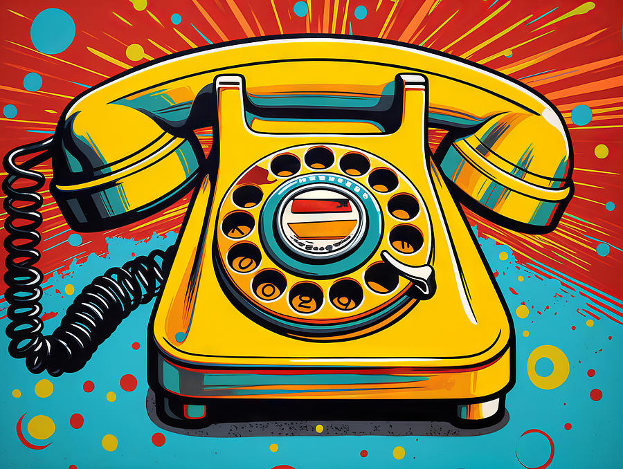 Pop art telephone Digital Art by Karen Foley