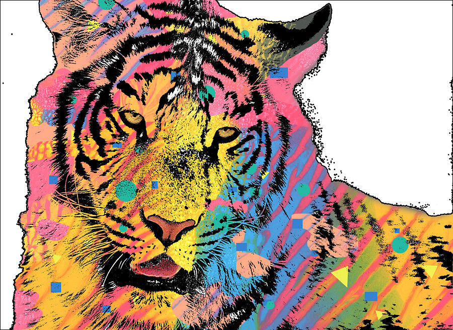 Nature Mixed Media - Pop Art Tiger by Mick Flodin