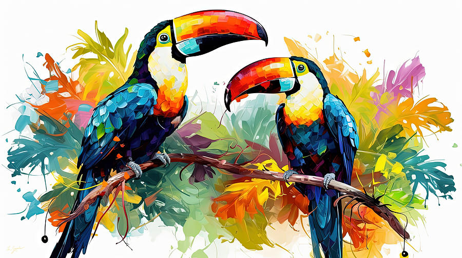 Pop Art Toucan - Toucan Birds Painting Painting by Lourry Legarde