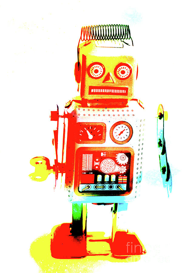 Pop Art Vintage Robot 5 Digital Art by Edward Fielding