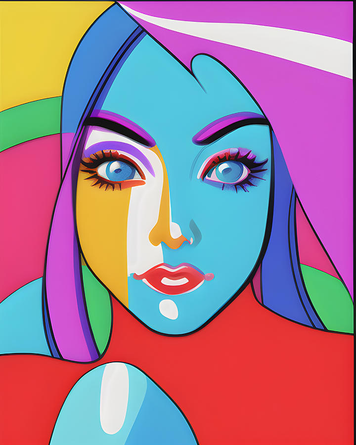 Pop Art Woman Face #208 Digital Art by Marco Lermer - Fine Art America