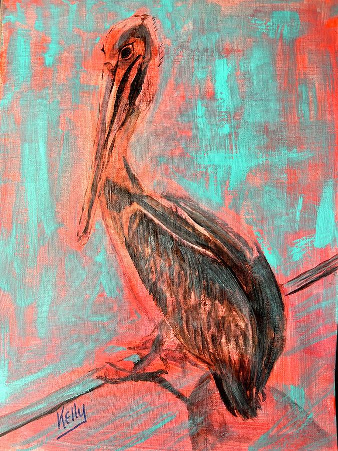 Pop Pelican Painting by Kelly Smith