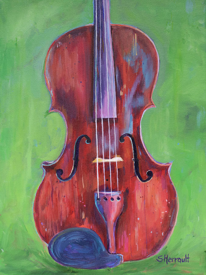 Pop Rock Violin Painting by Sandy Herrault | Fine Art America