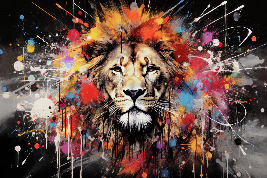 Popart Lion Digital Art by Imagine ART
