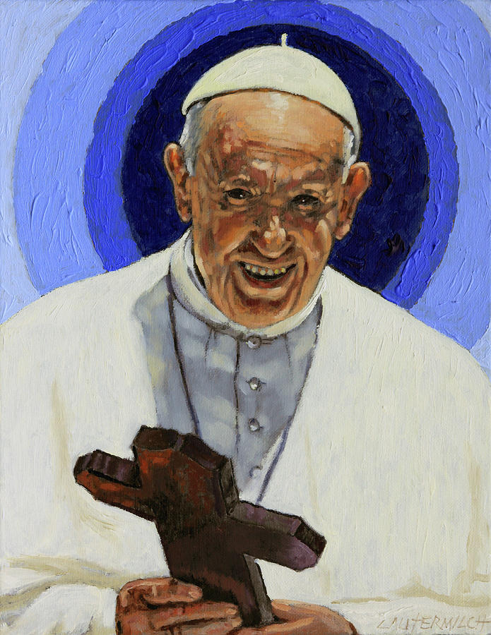 Pope Francis Painting by John Lautermilch