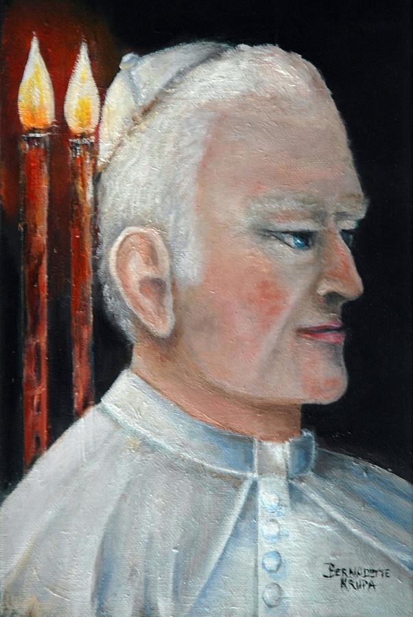 Pope John Paul II Painting by Bernadette Krupa