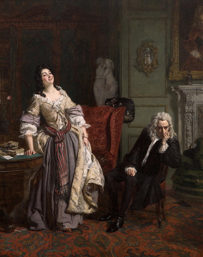 Pope Makes Love To Lady Mary Wortley Montagu, 1852 Painting by William Powell Frith