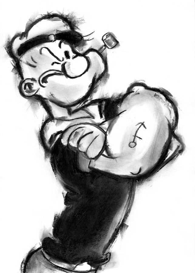 Popeye Drawing by Denny Stoekenbroek - Fine Art America