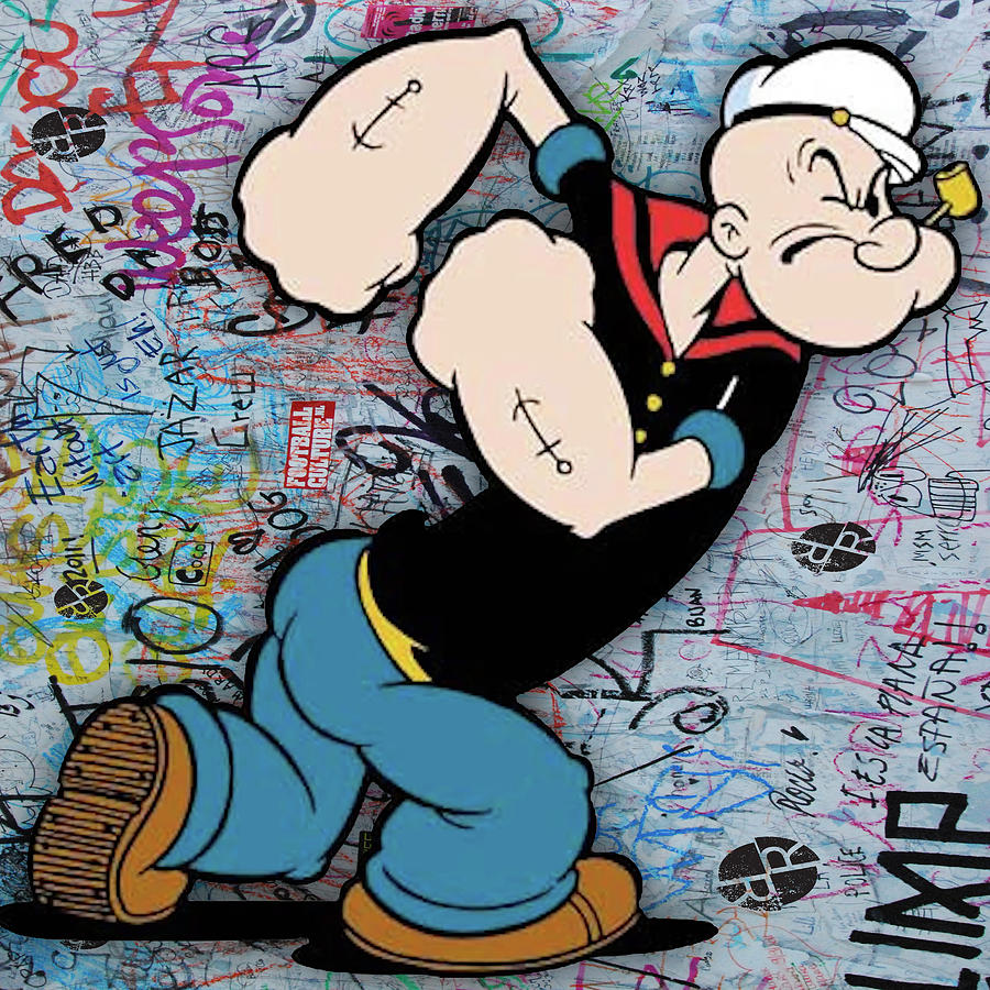 Popeye Grafitti 1 Painting by Tony Rubino