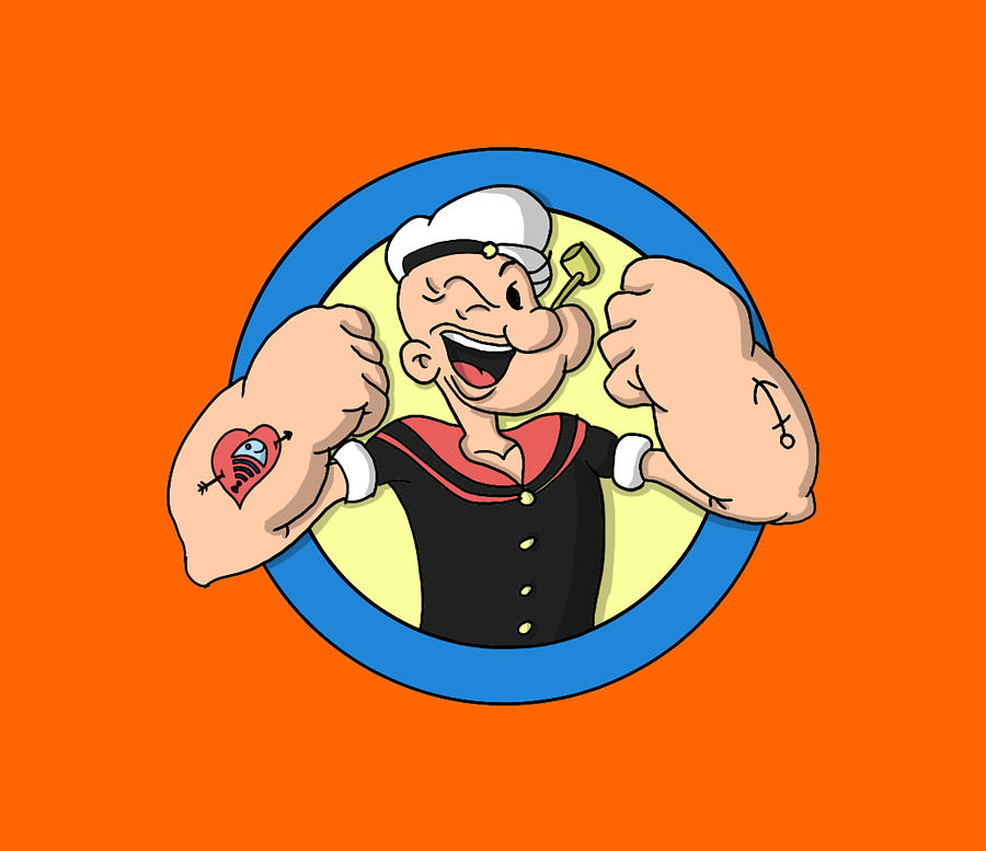 Popeye Logo Cartoon Digital Art by Alyce Murazik