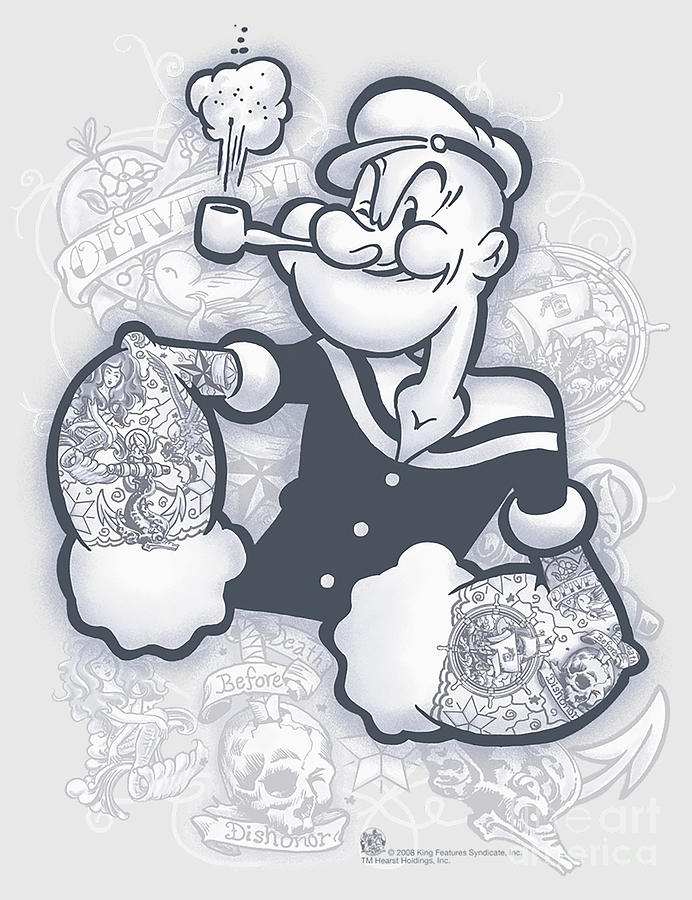Min re-makes Popeye Tattoo for Andrew in memory of his dad! - Authent/Ink