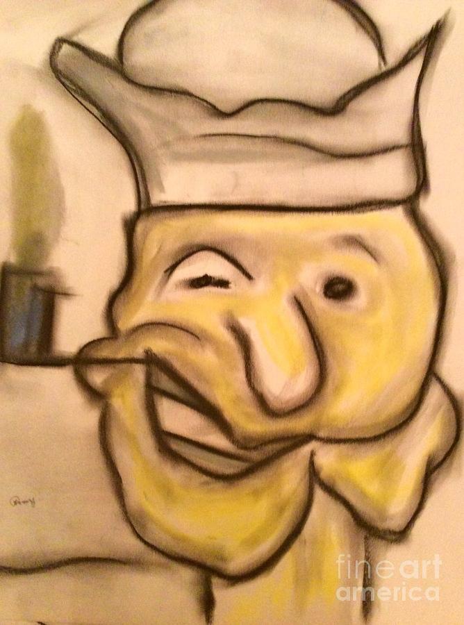 Popeye Sketch Pastel by Phil Gioldasis