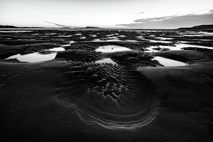 Black And White Photograph - Popham Beach Sunrise III Black and White by Rick Berk