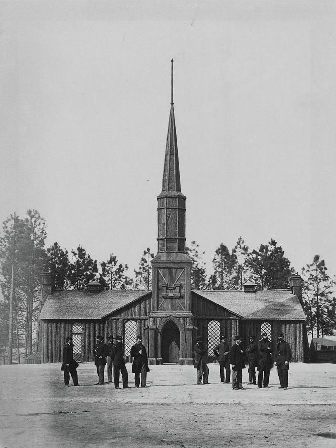 Vintage Photograph - Poplar Grove Church by Timothy H OSullivan
