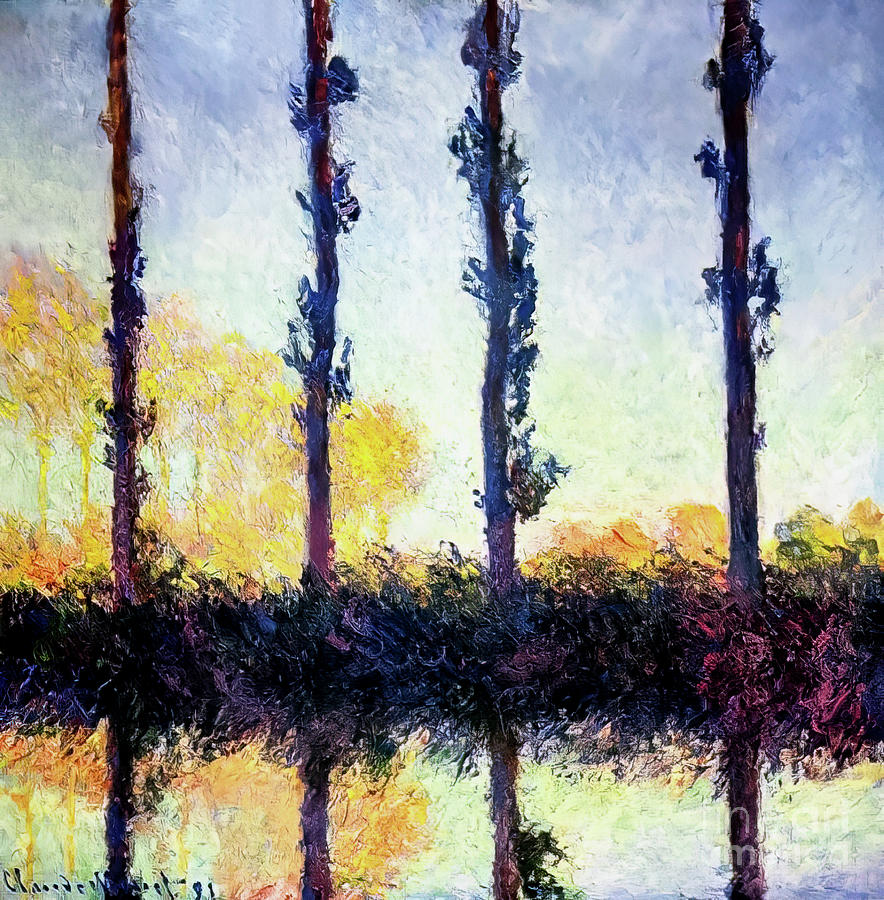 Poplars, Four Trees by Claude Monet 1891 Painting by Claude Monet
