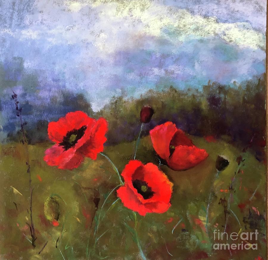 Flower Pastel - Poppies 2 by Laurel Astor