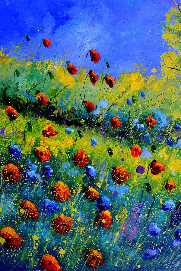 Poppies 96 Painting by Pol Ledent