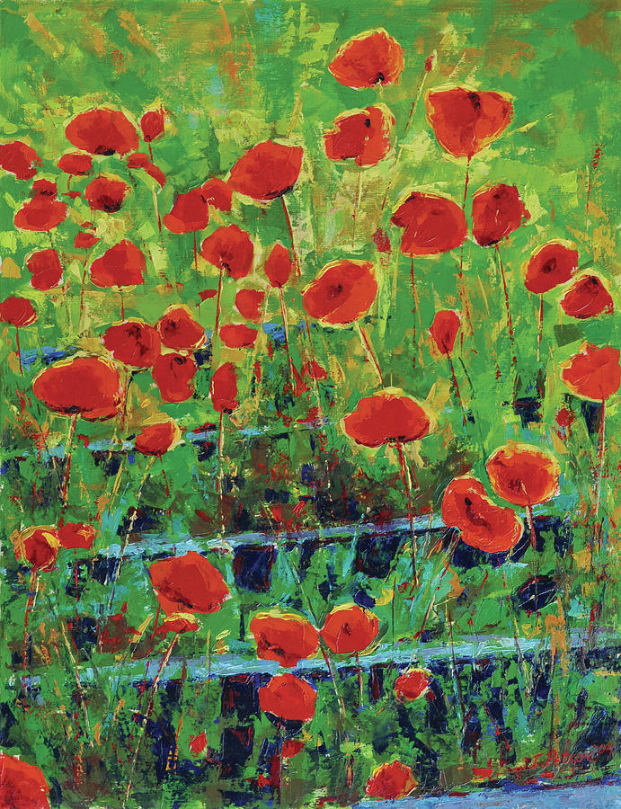 Flower Painting - Poppies and Traverses I by Iliyan Bozhanov