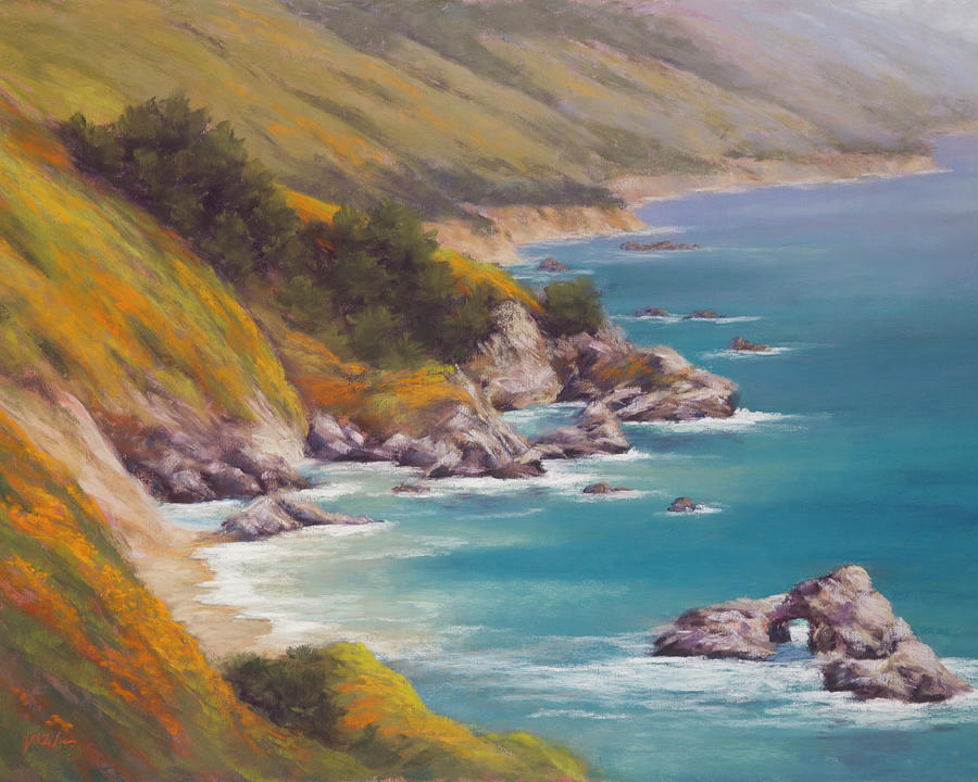 Poppies at Big Sur Painting by Jim Tyler