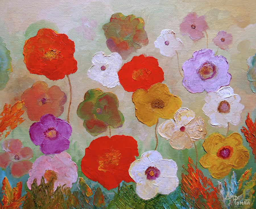 Poppies At Noon Painting by Angeles M Pomata