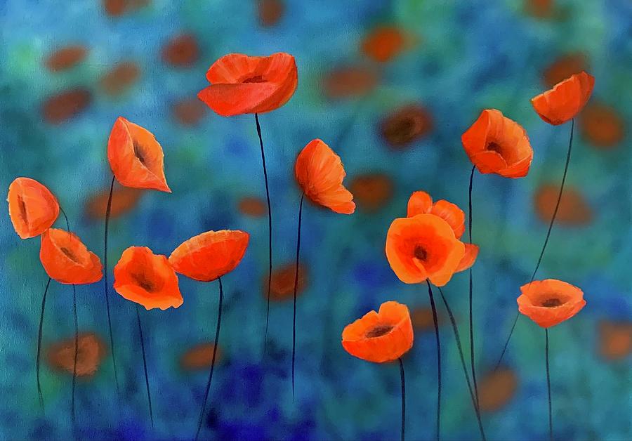 Poppies Painting by Caroline Swan