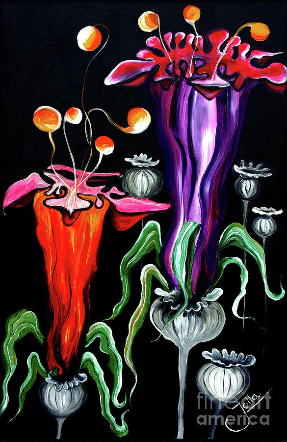 Poppies Fantasy Painting by Jolanta Anna Karolska