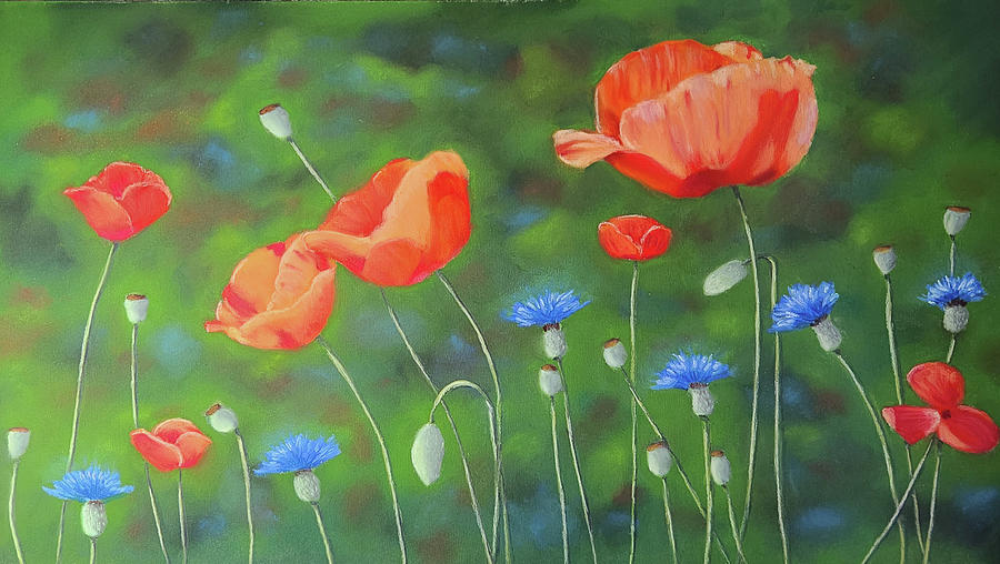 Poppies For Tere Pastel by Carol Corliss