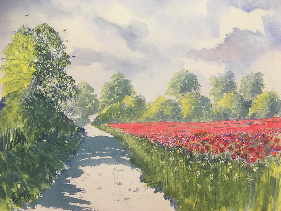 Nature Painting - Poppies from Penny Lane by Glenn Marshall