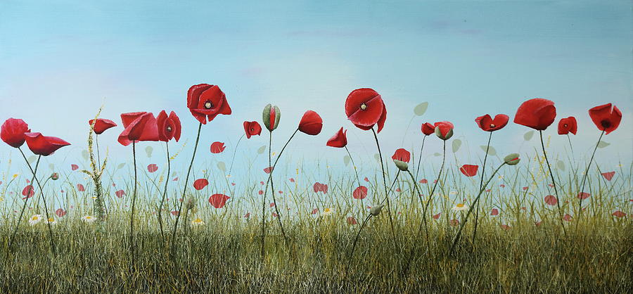 Poppies II Painting by Russell Hinckley