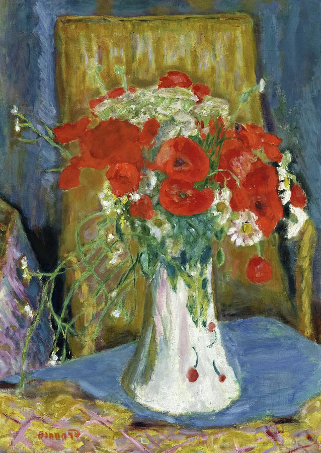 Poppies in a Vase, 1915 Painting by Pierre Bonnard - Pixels