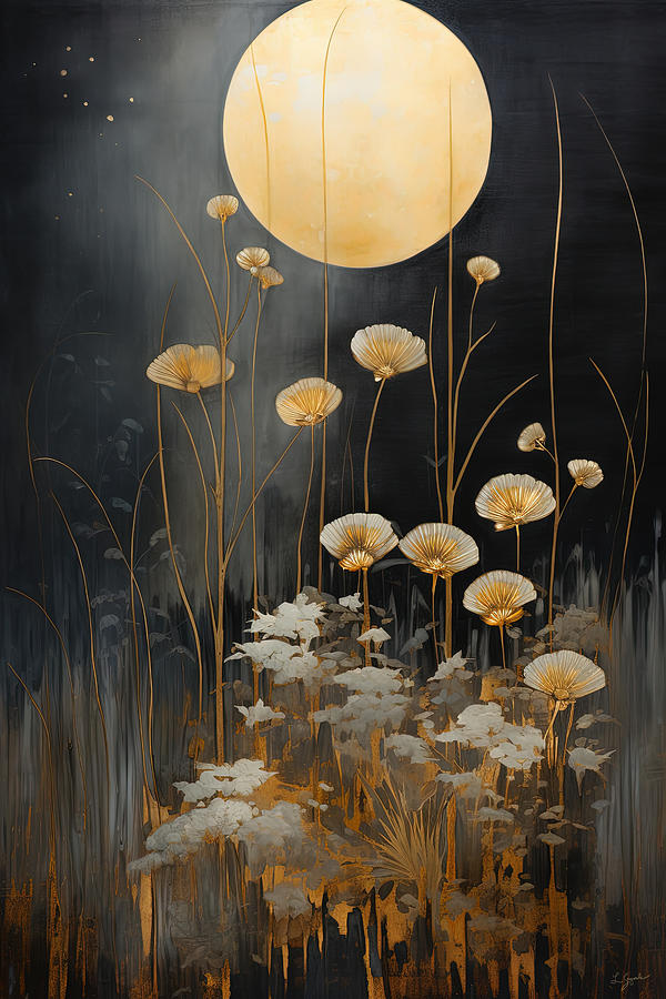 Poppies in a Whisper of Black  Painting by Lourry Legarde
