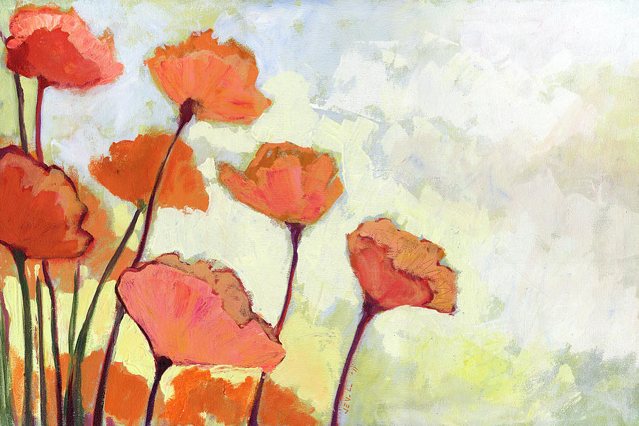 Poppies In Cream Painting