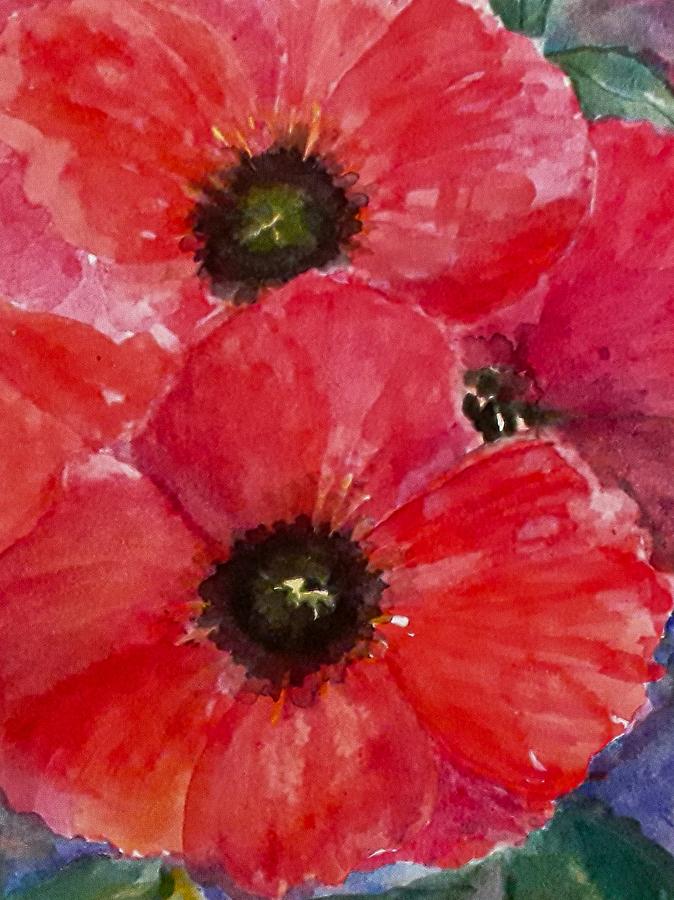 Flower Painting - Poppies in Full Red Regalia 2019 by Claudia Smaletz