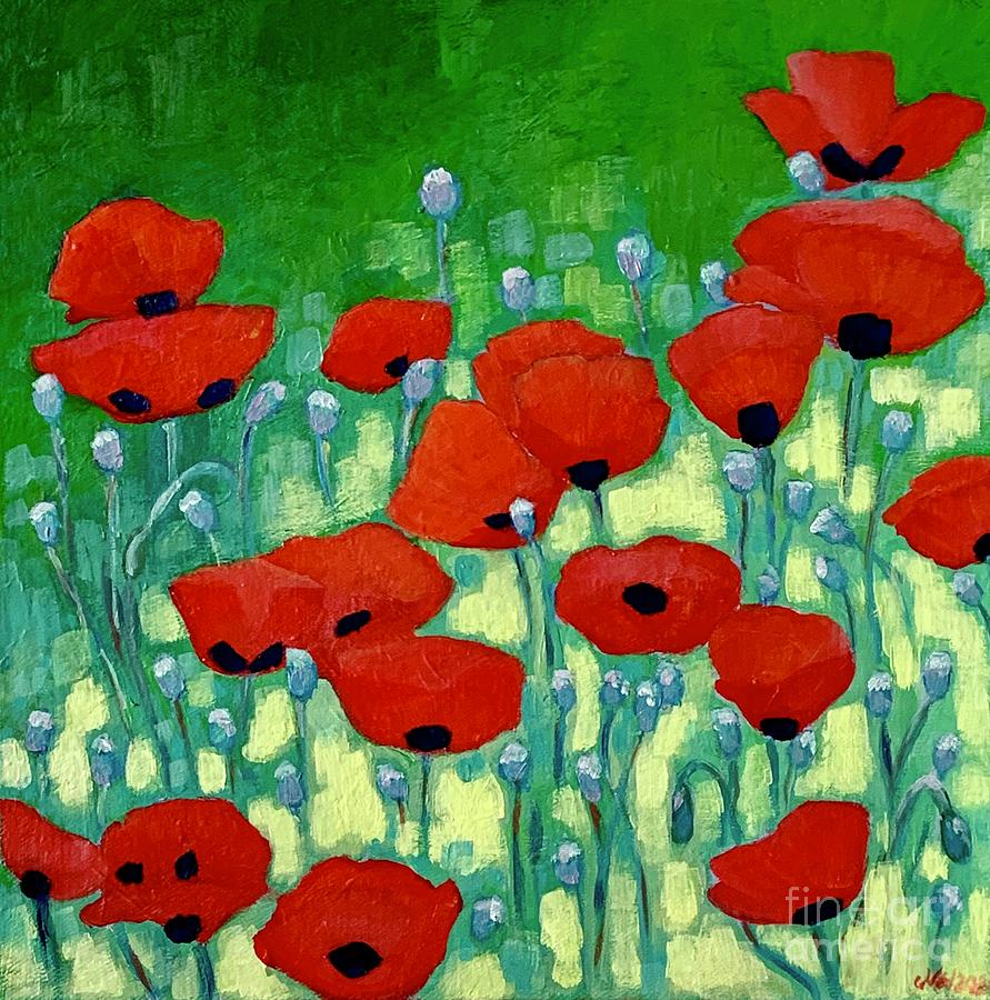 Poppies in the Meadows Painting by Melanie Gil