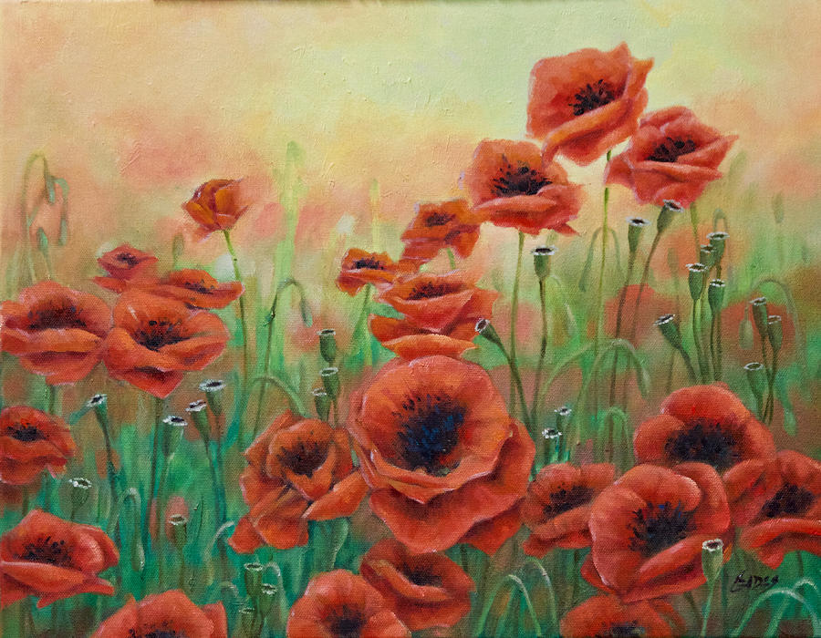 Poppies Painting by Linda Eades Blackburn