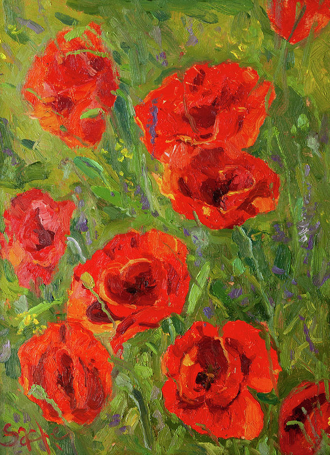 Poppies Painting by Margaret Sacke - Fine Art America