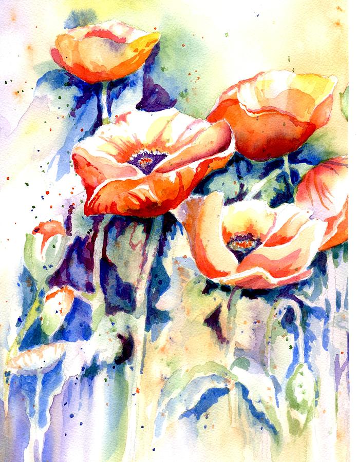 Poppies Painting by Mary Haley-Rocks